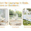 Heavy-Duty Iron Hanging Chair with Wicker Weave – Single Person Swing for Indoor/Outdoor (White)