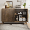 Sideboard Buffet Cabinet With Storage ,Carved 4 Door Sideboard,Multifunctional Accent Cabinet With Adjustable Layer Board For Living Room, Entryway, Hallway, Office, Kitchen and Dining Room