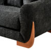 Modern Elegant Design 3 Seater Sofa with Wooden Legs, Comfortable Lambswool 5 Pillows for Living Room, Bedroom, Apartment, Black