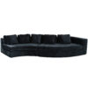 U_Style 115.7" Pure Foam Modular Sofa, 2-Piece Set with 5 Cushions, 4-Seater, Chenille Jacquard Fabric, Curved Design, No Assembly Required, Soft Upholstered Sofa for Living Room & Bedroom