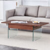 Multifunctional Lift Top Coffee Table -Dark Wood Color Grain Sticker, Essential for Modern Homes.Tempered Glass Legs,Lift Top Feature.Perfectly Fitting Into Living Rooms And Office.