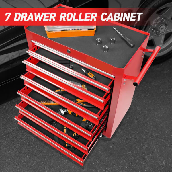 af64f431b55c4108b5d5027c0667c5e6_49170f161b8b22d67572df3d4ca3c9cc Rolling Tool Chest with 7-Drawer Tool Box with Wheels Multifunctional Tool Cart Mechanic Tool Storage Cabinet for Garage, Warehouse, Workshop, Repair Shop