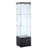 American-Style Non-Lit Glass Display Cabinet (0.2" Tempered Glass) – Soft-Close Drawer Slides  3 Adjustable Shelves, Ideal for Display & Storage