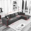 106" Cloud Sectional Couch L-Shape with Right Facing Chaise(Single Seat is not included),Deep Seat Modern Modular Sofa for Living Room,No Assembly Required,Beige (Plush Corduroy Fabric),SF502BG-RFC
