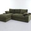 99*69" Modular Sectional Living Room Sofa Set, Modern Minimalist Style Couch, Upholstered Sleeper Sofa for Living Room, Bedroom, 2 PC Free Combination, Installation-free Sofa, L-Shape, Army Green