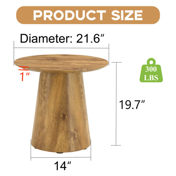 b1f2bfeb0e7d4d3b91e1d614ad5f067b_4d5c5a46108d074b82f2dd4e02613770 Natural Wood Grain MDF Round Coffee Table - 21.6" Diameter, 19.7" Height.Natural Wood Grain Texture Sticker,Exquisite Wood Grain Surface,Flexible MatchingMRound Tabletop Design.