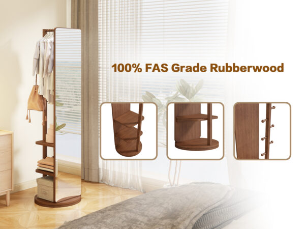 b211f6dabf774b4ab1e375398d749336_36b8c6da9cd5d656b8ed2a0cb3615500 Full-length mirror, rubber wood + mirror, 68.8*19.6 inches (mirror width: 15.7 inches) large full-length mirror, easy to dress, organize and place in the bedroom/living room/office/cloakroom (walnut)