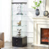 American-Style Non-Lit Glass Display Cabinet (0.2" Tempered Glass) – Soft-Close Drawer Slides  3 Adjustable Shelves, Ideal for Display & Storage