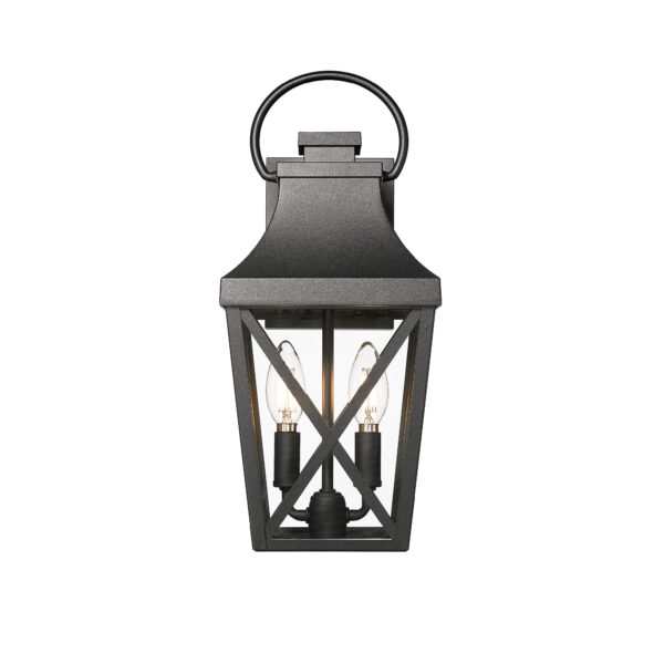 Outdoor Wall Lights, Porch Lights, Waterproof Outdoor Wall Sconce, Exterior Light Fixture Matte Black with Clear Glass Shade for Garage Patio Front Door Balcony (2 pack)