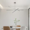 48" Modern LED Chandelier - Geometric 3-Arm Design, Adjustable Hanging, Sleek Metal Finish for Dining Room, Living Room & Office
