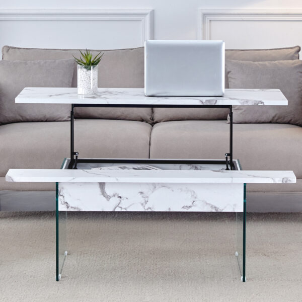 b4d397b88ad24b5394914235384660d7_13eb32e8309ba11df92c51d9c6d7aaf5 Multifunctional Lift Top Coffee Table -White Marble Pattern, Essential for Modern Homes.Tempered Glass Legs,Multiple Color Options,Lift Top Feature.Perfectly Fitting Into Both Living Rooms And Office.