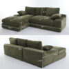 99*69" Modular Sectional Living Room Sofa Set, Modern Minimalist Style Couch, Upholstered Sleeper Sofa for Living Room, Bedroom, 2 PC Free Combination, Installation-free Sofa, L-Shape, Army Green