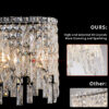 (Same as W1340P189443/L5024-880-C) Silver Elegant Oval Crystal Chandelier, Modern Ceiling Light Fixture with Reflective Hanging Crystals for Dining Room, Living Room, and FoyerS (Bulbs Not Included)