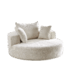 55''L Chenille Foam Single Swivel Chair, Fluffy Modern Sleeper, 360 Degree Swivel Chair for Living Room, Bedroom, Lounge and Projection Room
