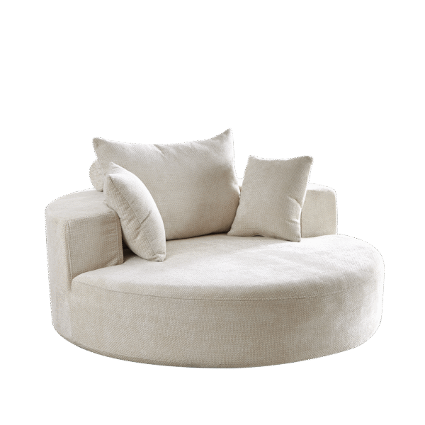 b5a640a91e3743e3808df009bc71efb6_357a86c073c005eb98f1cedb89dcbc38 55''L Chenille Foam Single Swivel Chair, Fluffy Modern Sleeper, 360 Degree Swivel Chair for Living Room, Bedroom, Lounge and Projection Room