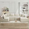 106" Cloud Sectional Couch L-Shape with Right Facing Chaise(Single Seat is not included),Deep Seat Modern Modular Sofa for Living Room,No Assembly Required,Beige (Plush Corduroy Fabric),SF502BG-RFC