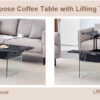 Multifunctional Lift Top Coffee Table -Black Marble Pattern, Essential for Modern Homes.Tempered Glass Legs,Multiple Color Options,Lift Top Feature.Perfectly Fitting Into Both Living Rooms And Office.