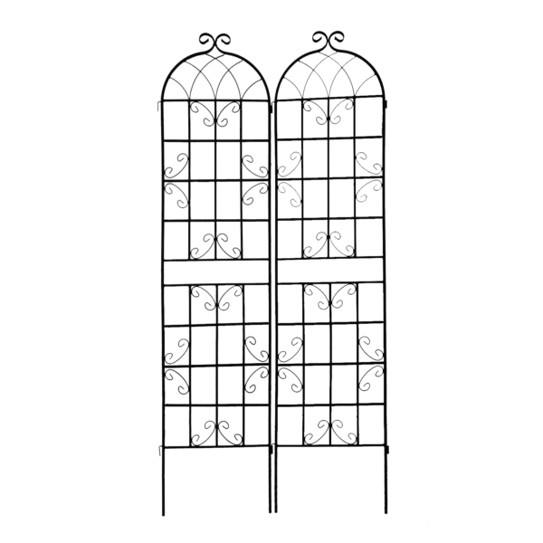 b7582bd2caa44302bd2007ed8ea63085_20230309_9e4f2b87541675a9209e94ac579a822e 4 Pack Metal Garden Trellis 86.7" x 19.7" Rustproof Trellis for Climbing Plants Outdoor Flower Support Black