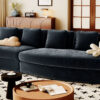 U_Style 115.7" Pure Foam Modular Sofa, 2-Piece Set with 5 Cushions, 4-Seater, Chenille Jacquard Fabric, Curved Design, No Assembly Required, Soft Upholstered Sofa for Living Room & Bedroom