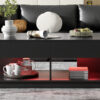 U-Can 41.3''-76.7'' Extendable Coffee Table, Efficient Central Coffee Table with Multiple Storage Compartments, Multifunctional Adjustable Coffee Table with Hidden Storage Space for Living Room