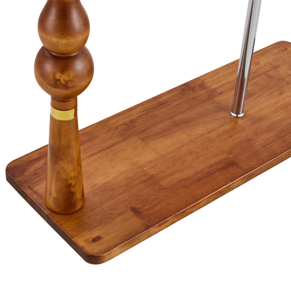 70" Industrial Coat Rack, Solid Wood & Silver Stainless Steel Clothing Rack, Double Layer Hanger for Coats, Hats, Bags, Shoes, Vintage Wood Grain (34.6" Wide)
