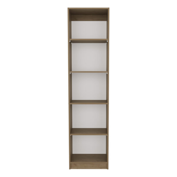 Home Slim Design Bookcase With 5-Tier Shelves, Natural Oak