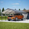 12X20 FT Metal Carport, Outdoor Car Shelter All Weather, Heavy Duty Outdoor Galvanized Car Shelter for Car Boat Truck and SUVs Black