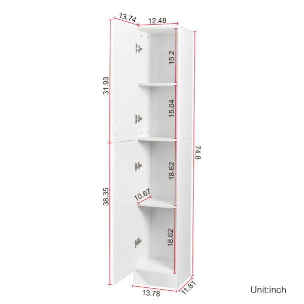 ba933078cf9e45af9227feecf59bf0d7_20221123_0b5b45a2eaeabe42b71f55fdefb2c35c Freestanding Cabinet with Inadjustable Shelves and two Doors for Kitchen, Dining Room, White