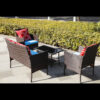 Four-Piece Sofa Set Table With Sofa Chair PE Rattan Outdoor Furniture HY4-001 Box *1 With Sapphire Blue Color Cushion