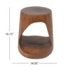 MGO Hollow Side Table, Wood-like texture,antique brown Color
