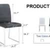 2-Pack - Premium PU office/dining chairs with high-density foam, sturdy iron legs (electroplate/spray paint), multiple colors. Easy assembly