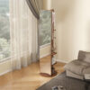 Full-length mirror, rubber wood + mirror, 68.8*19.6 inches (mirror width: 15.7 inches) large full-length mirror, easy to dress, organize and place in the bedroom/living room/office/cloakroom (walnut)