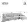 119*55" Modern Oversized Sectional Sofa,L-shaped Luxury Couch Set with 2 Free pillows,5-seat Chenille Indoor Furniture with Chaise for Living Room,Apartment,Office,2 Colors