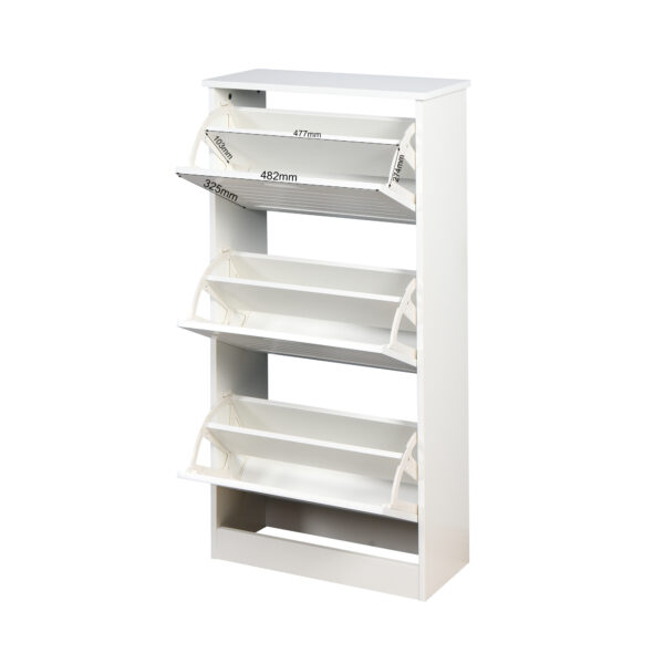 bc527dd8de9342019a59f06d9bdc9026_20220726_dcb32c3cdd17c7b03f7ab1eb55e7c89e Wooden Shoe Cabinet for Entryway, White Shoe Storage Cabinet with 3 Flip Doors 20.94x9.45x43.11 inch