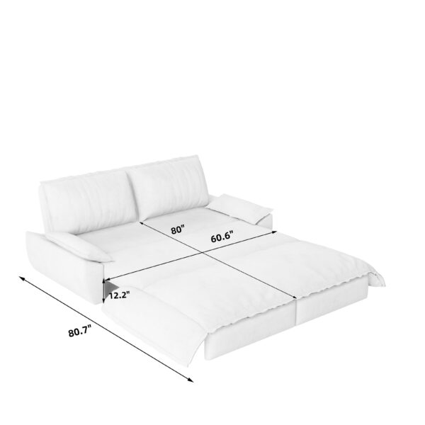 73.2" Queen Pull Out Sofa Bed,3-in-1 Convertible Sleeper Sofa,Multi-Functional Velvet Loveseat Bed,Black(Old Sku:W1885P154641/W1885P214788)