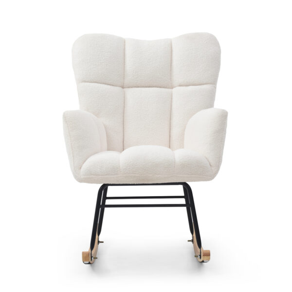 bcffa5fda2e8450aa38c3d79e87ba3f0_a47fb45eec6ece41dcbff1349a9ee8eb Rocking Chair Teddy Upholstered Glider Rocker Rocking Accent Chair Padded Seat with High Backrest Armchair Comfy Side Chair for Living Room Bedroom Offices BEIGE