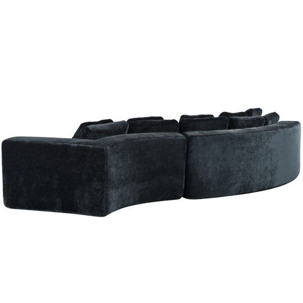 U_Style 115.7" Pure Foam Modular Sofa, 2-Piece Set with 5 Cushions, 4-Seater, Chenille Jacquard Fabric, Curved Design, No Assembly Required, Soft Upholstered Sofa for Living Room & Bedroom