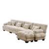 Free Combination, Modular Sectional Sofa,L Shaped Couch for Living Room, 4-Seater Comfy Cloud Couch with Convertible Ottoman, , Chenille Light coffee