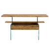 Multifunctional Lift Top Coffee Table -Light Wood Color Grain Sticker, Essential for Modern Homes.Tempered Glass Legs,Lift Top Feature.Perfectly Fitting Into Living Rooms And Office.