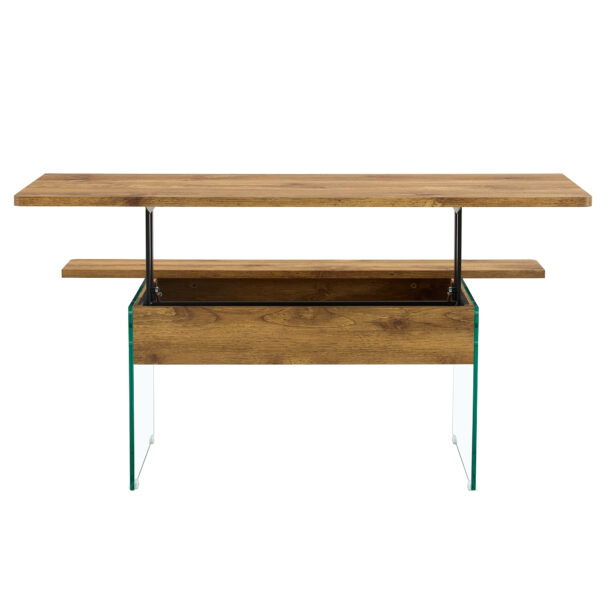 bead56f3909f402eadfc52b4582fe648_74032935d13b3e3c6cdef2cf3157af25 Multifunctional Lift Top Coffee Table -Light Wood Color Grain Sticker, Essential for Modern Homes.Tempered Glass Legs,Lift Top Feature.Perfectly Fitting Into Living Rooms And Office.