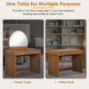 39" Makeup Vanity Table with Mirror Touch Screen Lighted Mirror, Dressing Table with Drawer for Bedroom, Espresso