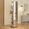 Full-length mirror, rubber wood + mirror, 68.8*19.6 inches (mirror width: 15.7 inches) large full-length mirror, easy to dress, organize and place in the bedroom/living room/office/cloakroom (walnut)