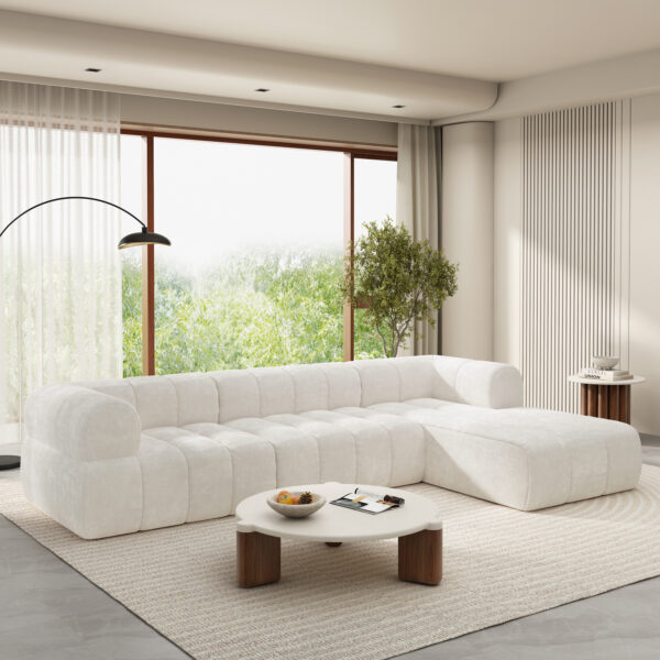 c0991f82eb1449219a6cbff79d6852d9_e374e98a81618827b804110fd3d10d9d 122" Modern L-Shaped Sectional Sofa with High-Density Fully Compressed Sponge and Chaise Lounge, 2-Piece Set, Fully Assembled Right Hand Facing, Perfect for Living Room, Lounge
