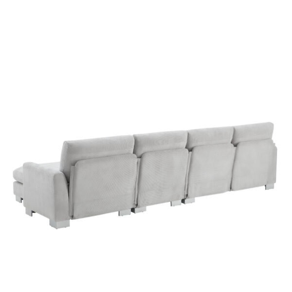 119*55" Modern Oversized Sectional Sofa,L-shaped Luxury Couch Set with 2 Free pillows,5-seat Chenille Indoor Furniture with Chaise for Living Room,Apartment,Office,2 Colors