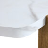 31-inch white marble-textured pentagonal coffee table - wooden triangular base, with a load-bearing capacity of 250 pounds, sturdy and durable, suitable for use in living rooms, cafes,.W1151138529