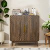 Sideboard Buffet Cabinet With Storage ,Carved 2 Door Sideboard,Multifunctional Accent Cabinet With Adjustable Layer Board For Living Room, Entryway, Hallway, Office, Kitchen and Dining Room
