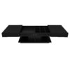 U-Can 41.3''-76.7'' Extendable Coffee Table, Efficient Central Coffee Table with Multiple Storage Compartments, Multifunctional Adjustable Coffee Table with Hidden Storage Space for Living Room
