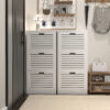 Wooden Shoe Cabinet for Entryway, White Shoe Storage Cabinet with 3 Flip Doors 20.94x9.45x43.11 inch