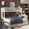 Twin over Pull-out Bunk Bed with Trundle, White(Old SKU:SM000301AAK-1)