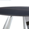 A 42-inch burn stone round table with stainless steel legs can accommodate 4 or 6 diners